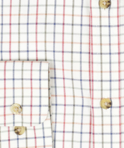 Shirt | Wit kleine ruit Rood/Groen/Blauw/Oranje
