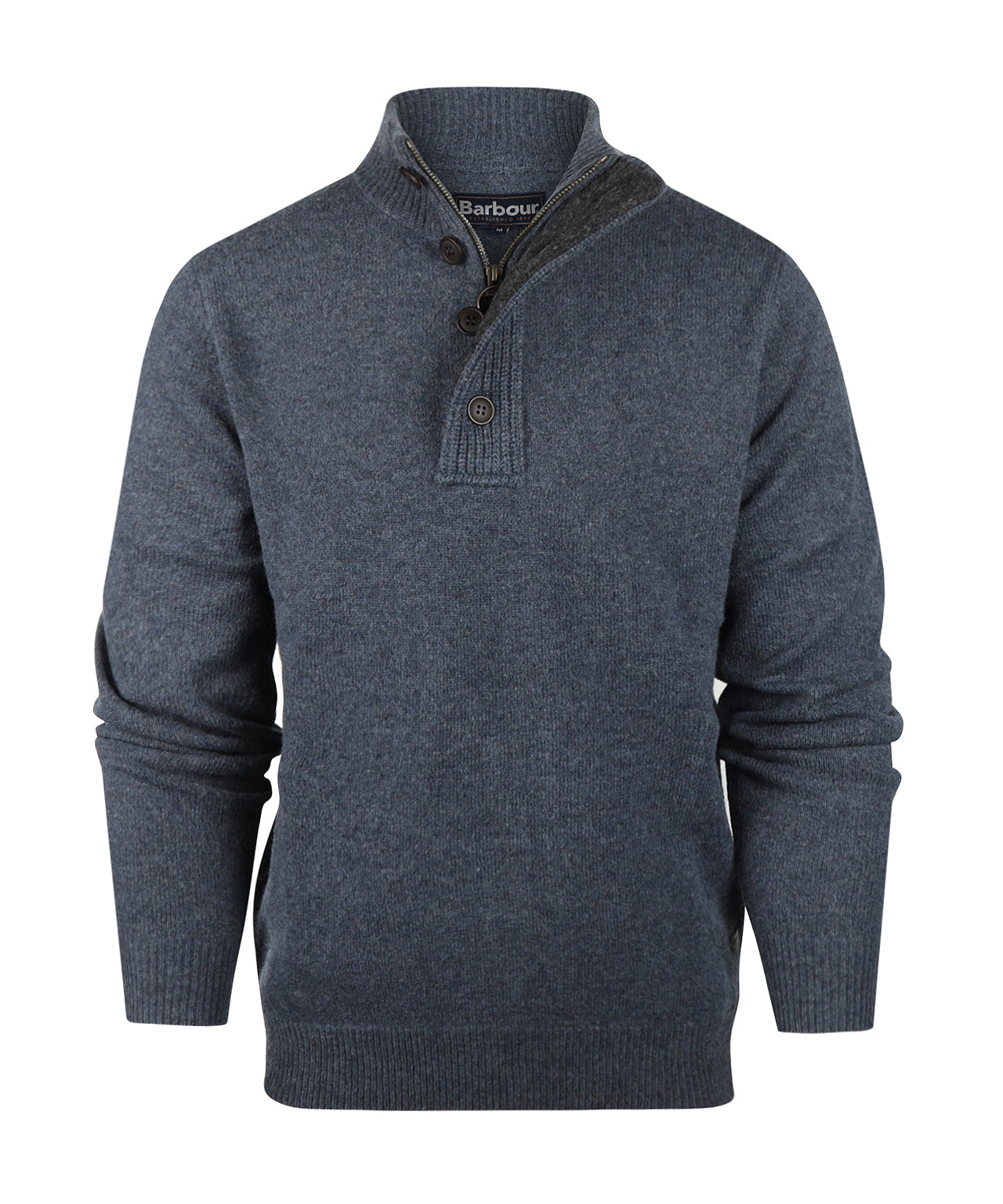 Pullover mit Reißverschluss und Knopfverschluss | Blau