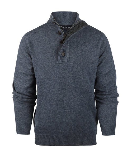 Pullover met rits en knoopsluiting | Blauw
