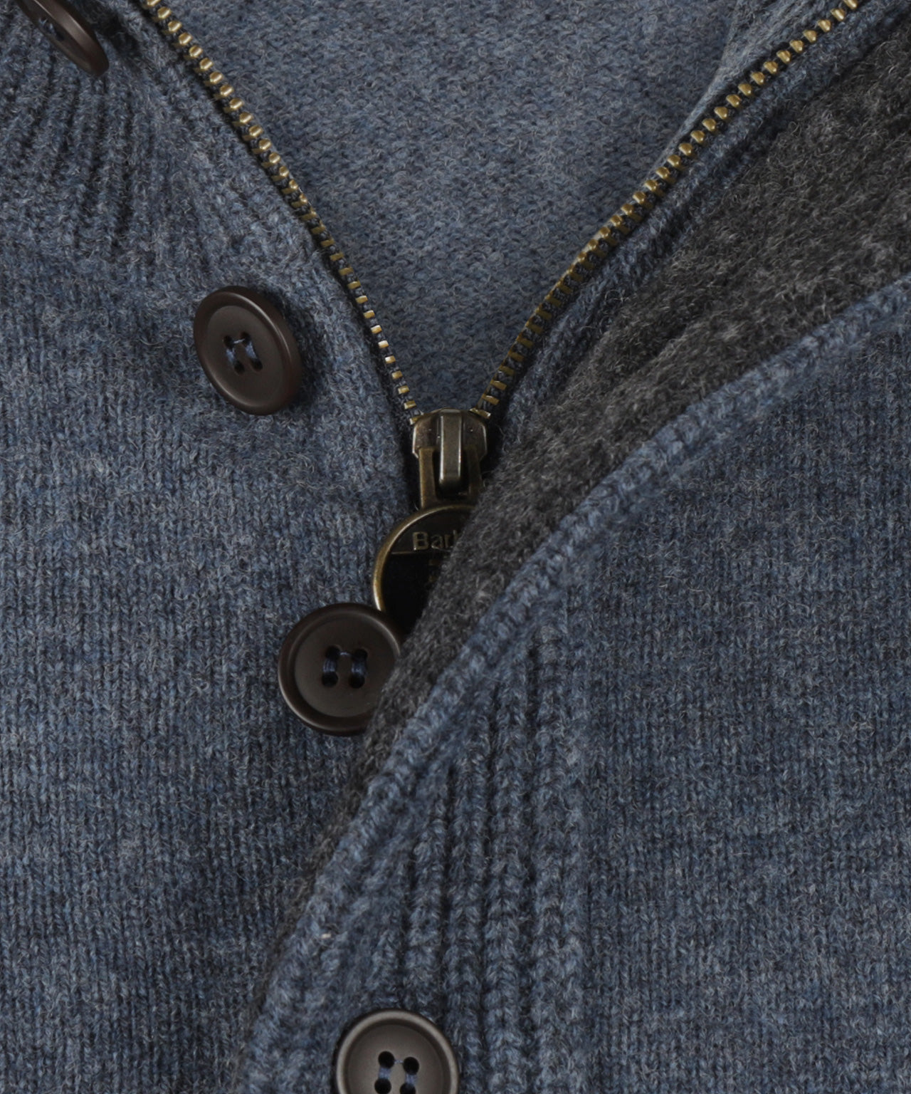 Pullover mit Reißverschluss und Knopfverschluss | Blau