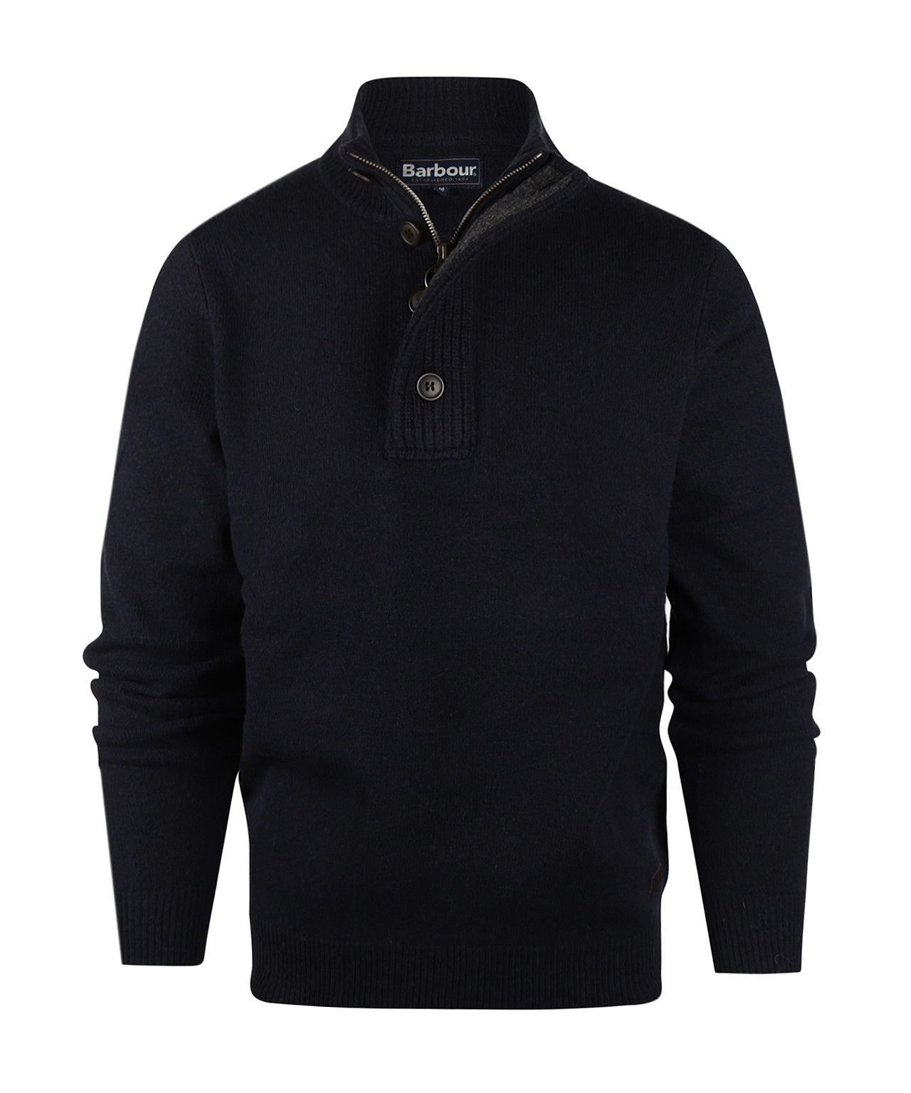 Pullover mit Reißverschluss und Knopfverschluss | Marineblau