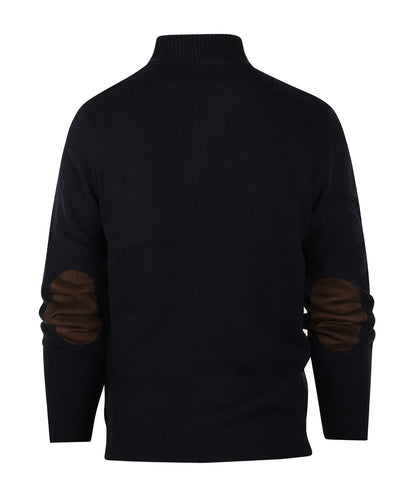 Pullover mit Reißverschluss und Knopfverschluss | Marineblau