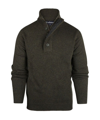 Pullover with zip and button closure | Green