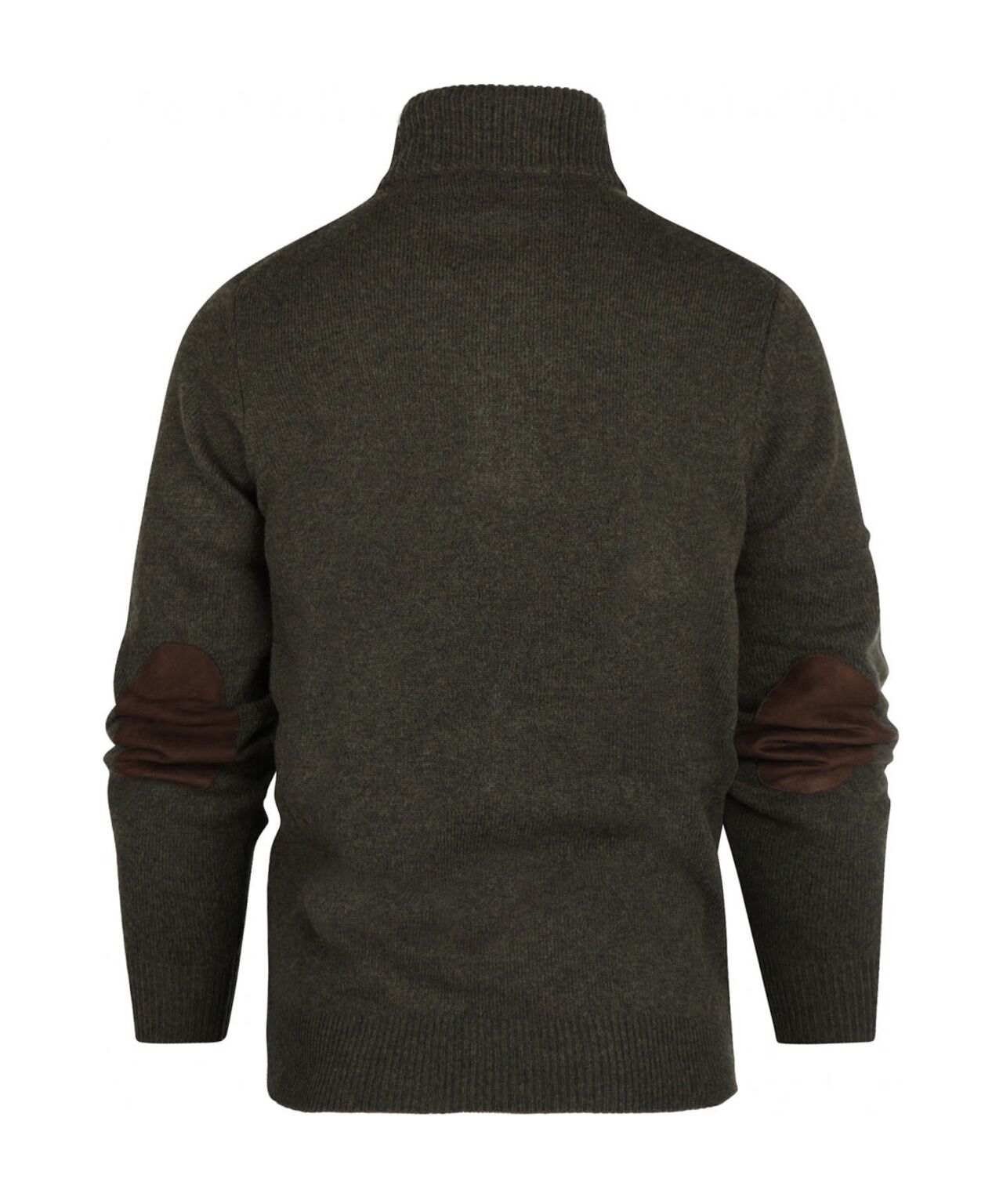 Pullover with zip and button closure | Green