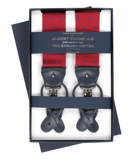 Bretels 2 in 1 | Red/Navy dots