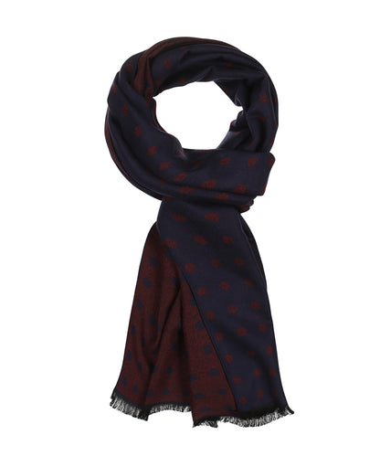 Sjaal Viscose | Navy Bordeaux Stip
