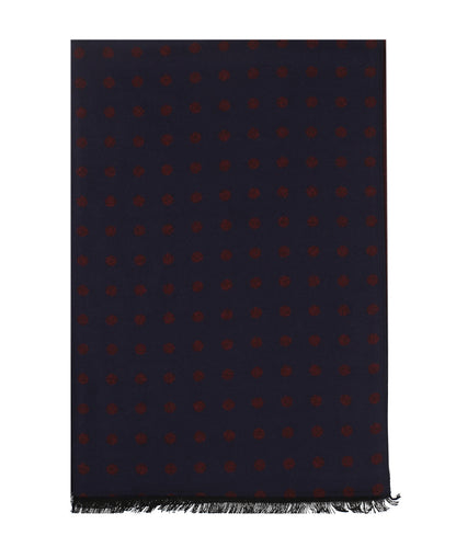 Sjaal Viscose | Navy Bordeaux Stip