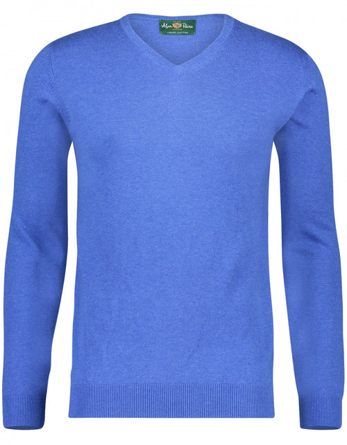 Pullover Cotton/Cashmere v-hals | Blauw