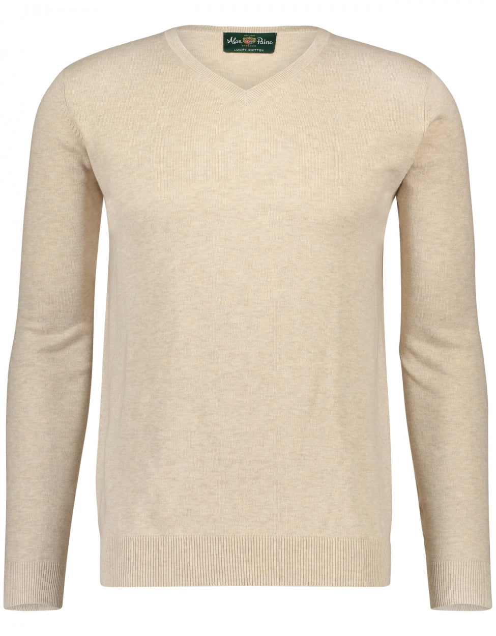 Pullover aus Baumwolle/Kaschmir mit V-Ausschnitt | Braun