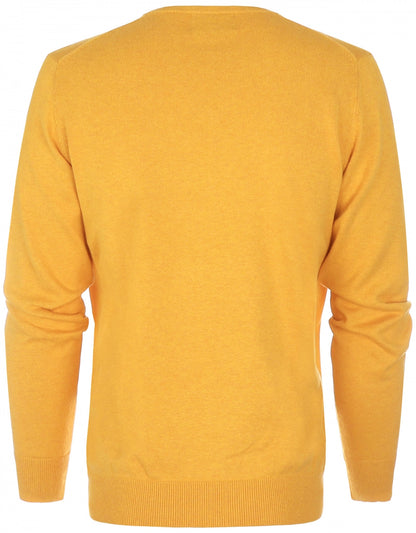 Baumwoll-/Kaschmirpullover mit V-Ausschnitt | Gelb