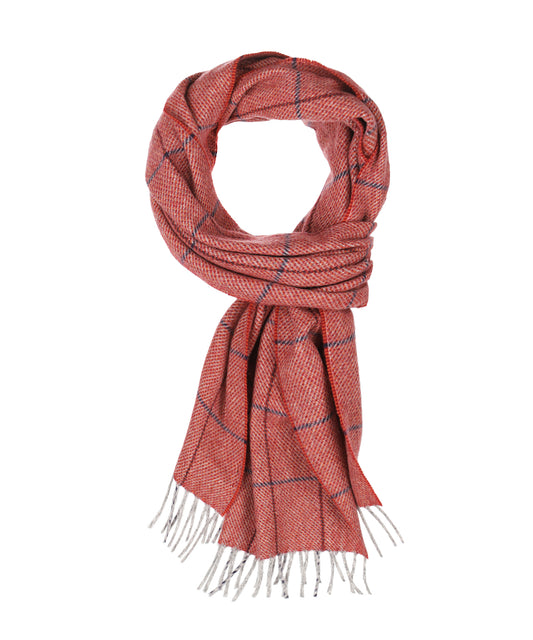 Sjaal Wol/Cashmere 35X190cm | Rood Ruit