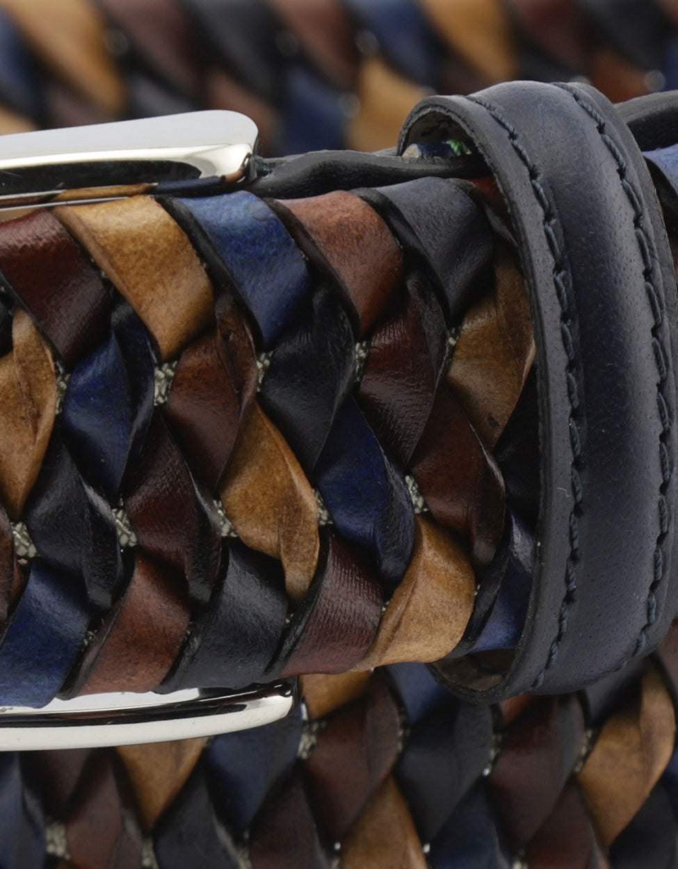 Riem Elastiek Leer | Bruin Multi