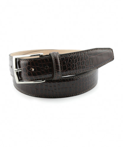 Belt Croco print | Brown