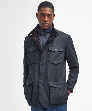 Barbour Wax jacket Ogston | Navy Blauw