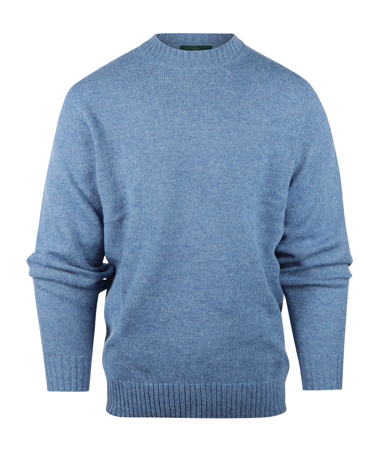 Ronde Hals Shetland Wol | Cornflower