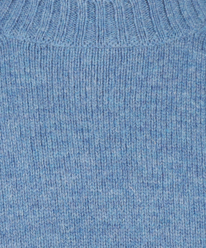 Ronde Hals Shetland Wol | Cornflower
