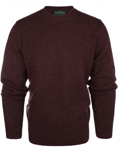 Pullover Shetland ronde hals | Bordeaux Rood