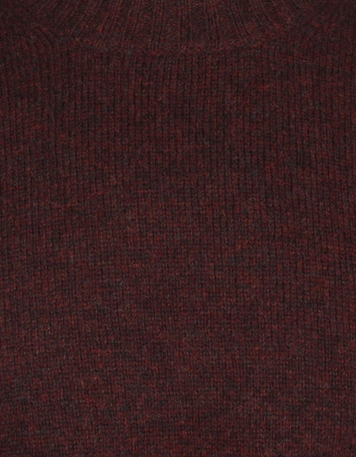 Pullover Shetland ronde hals | Bordeaux Rood