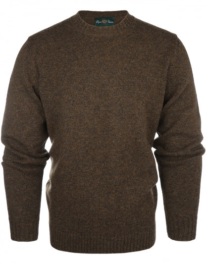 Alan Paine Shetland Pullover mit Rundhalsausschnitt | Grün