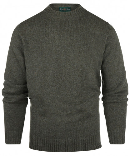 Alan Paine Shetland Pullover mit Rundhalsausschnitt | Grün