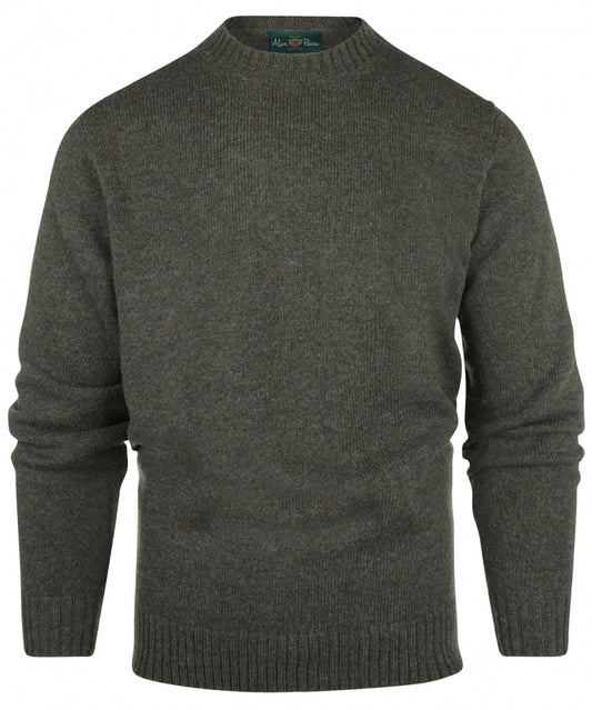 Alan Paine Shetland Pullover mit Rundhalsausschnitt | Grün