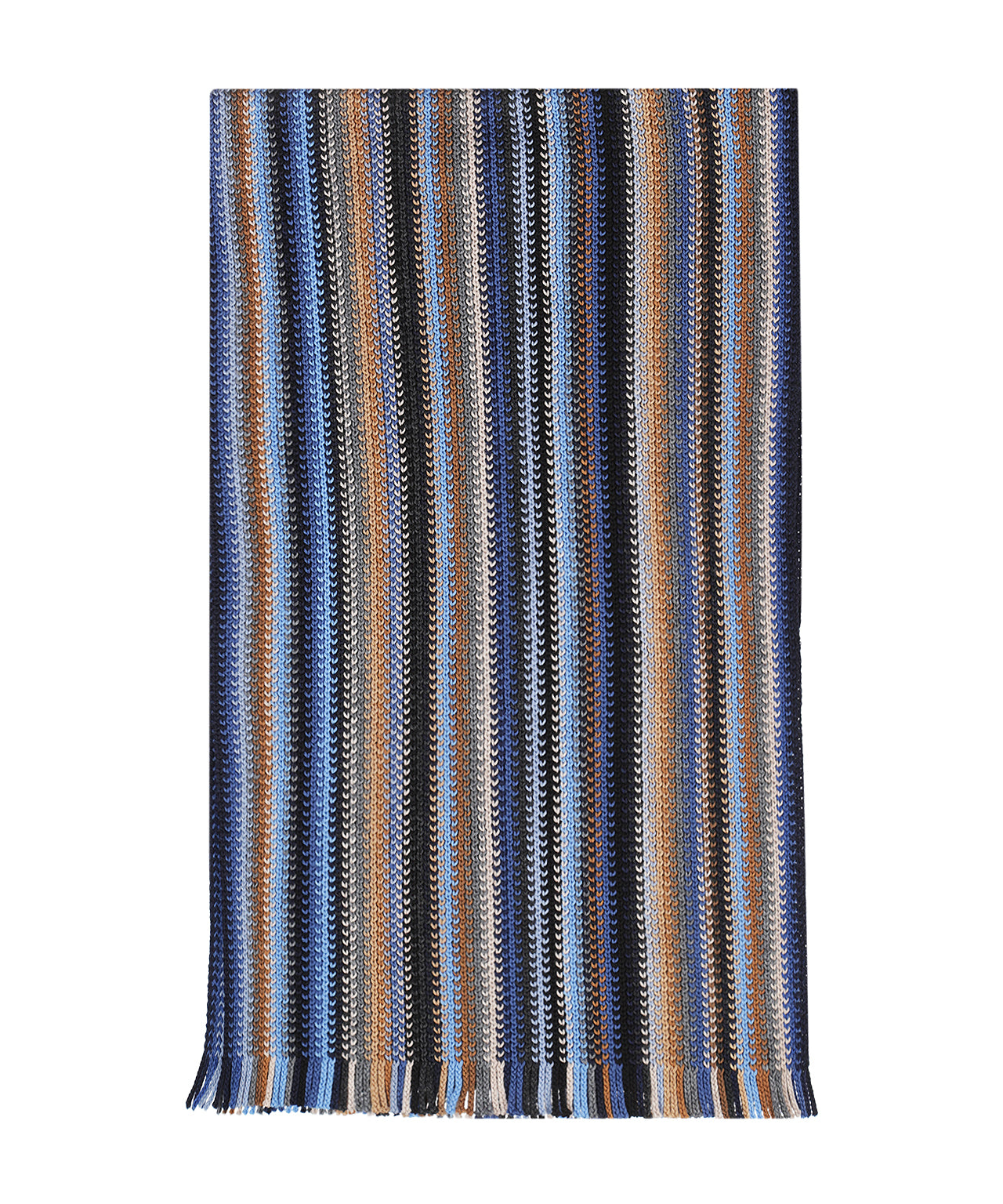 Sjaal gebreid 26X180 cm | Blauw Multi
