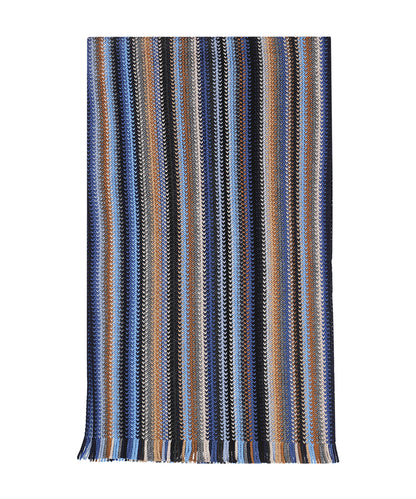 Sjaal gebreid 26X180 cm | Blauw Multi