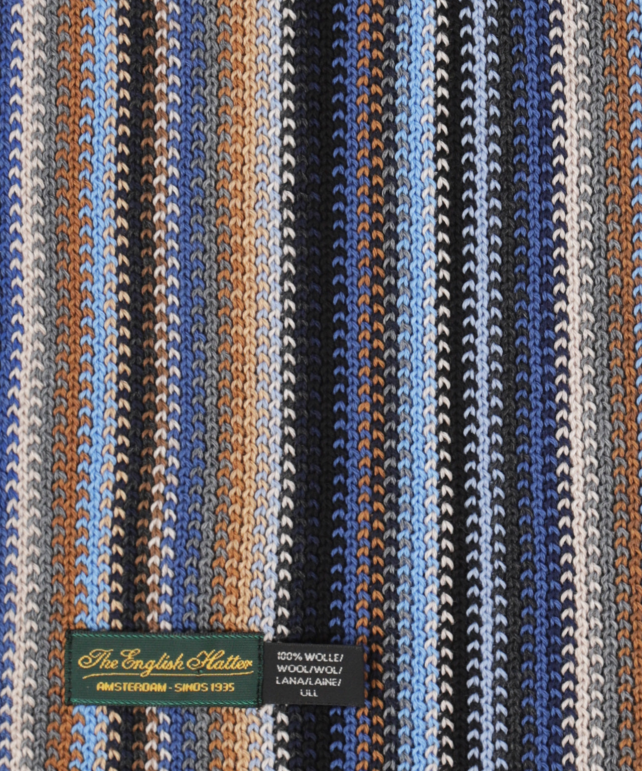 Sjaal gebreid 26X180 cm | Blauw Multi