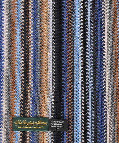 Sjaal gebreid 26X180 cm | Blauw Multi