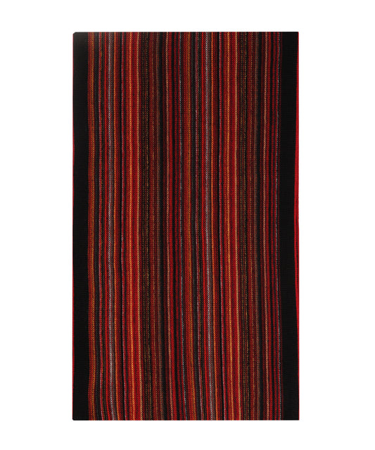Sjaal gebreid 26X180 cm | Zwart Rood Multi
