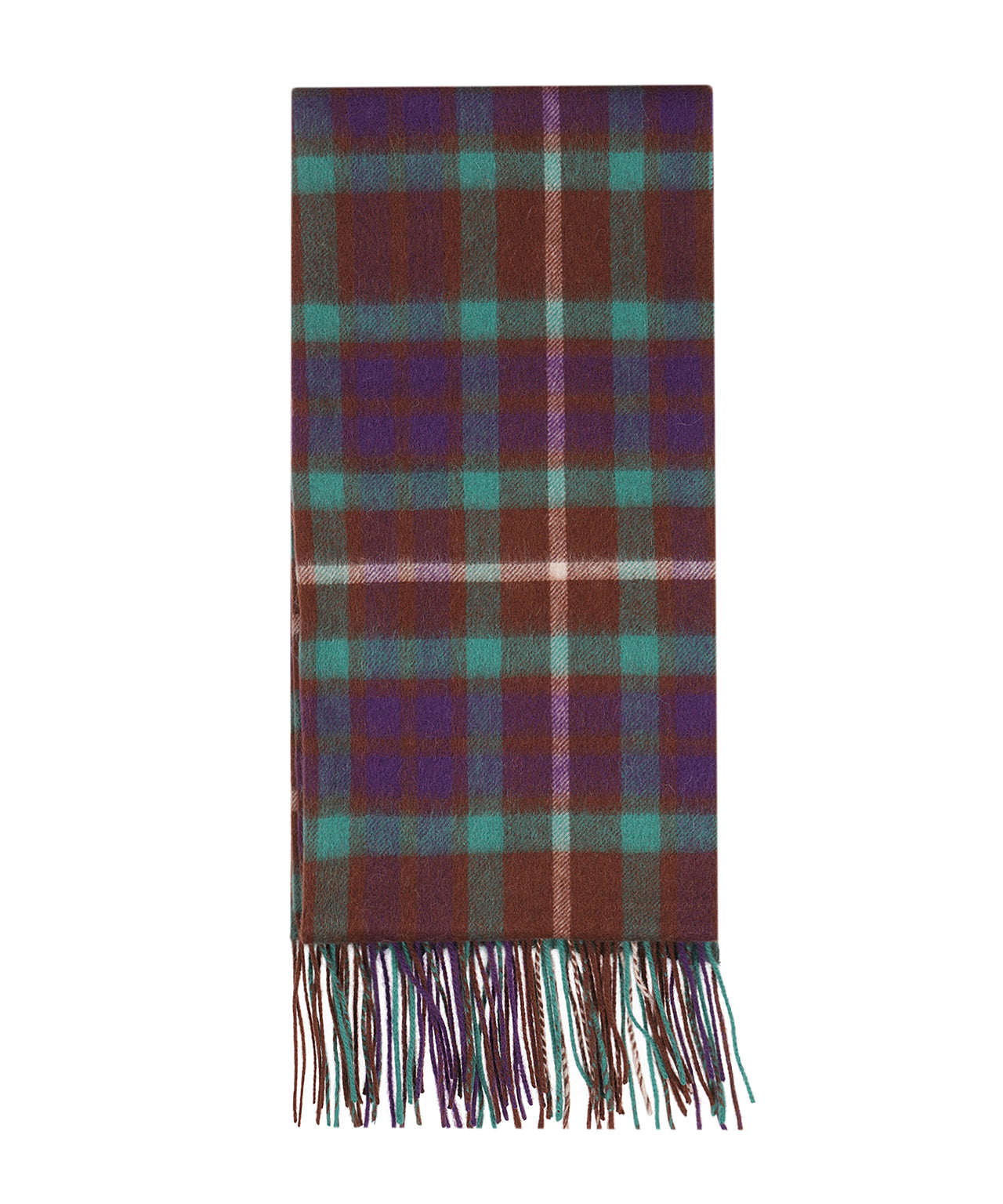Sjaal Lamswol 48x190 | Navy&amp;amp;Aqua Check
