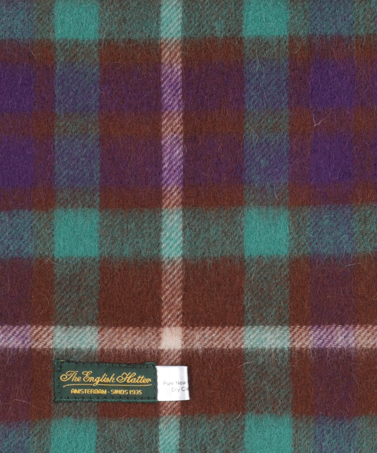 Sjaal Lamswol 48x190 | Navy&amp;amp;Aqua Check