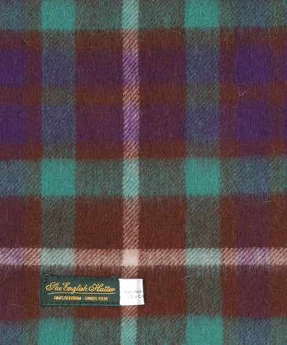 Sjaal Lamswol 48x190 | Navy&amp;amp;Aqua Check
