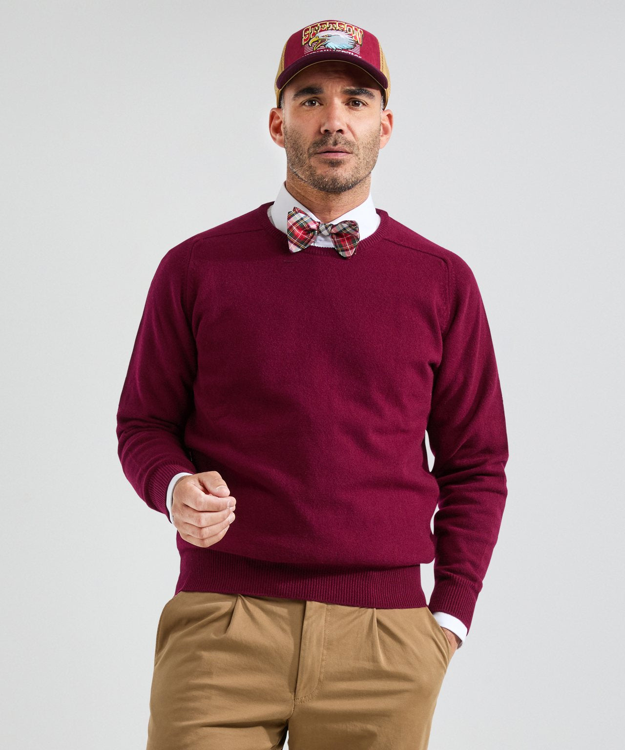 O-Hals Lamswol | Burgundy