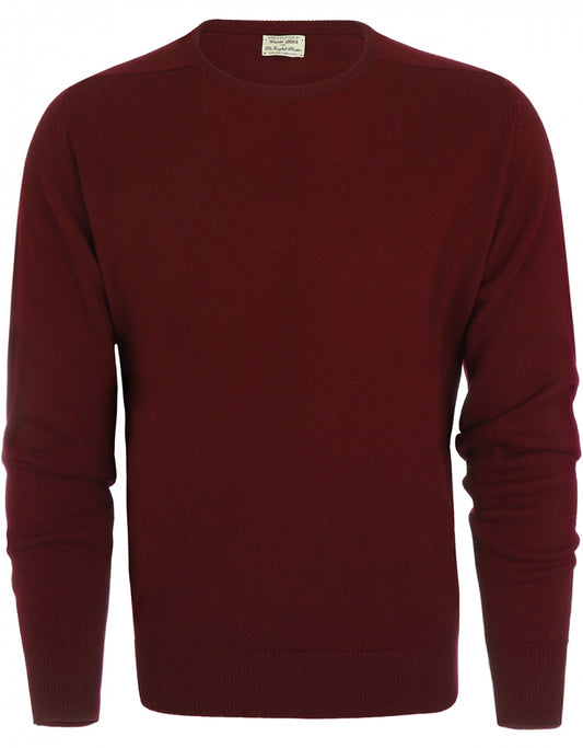 William Lockie Rundhalspullover aus Lammwolle | Bordeaux