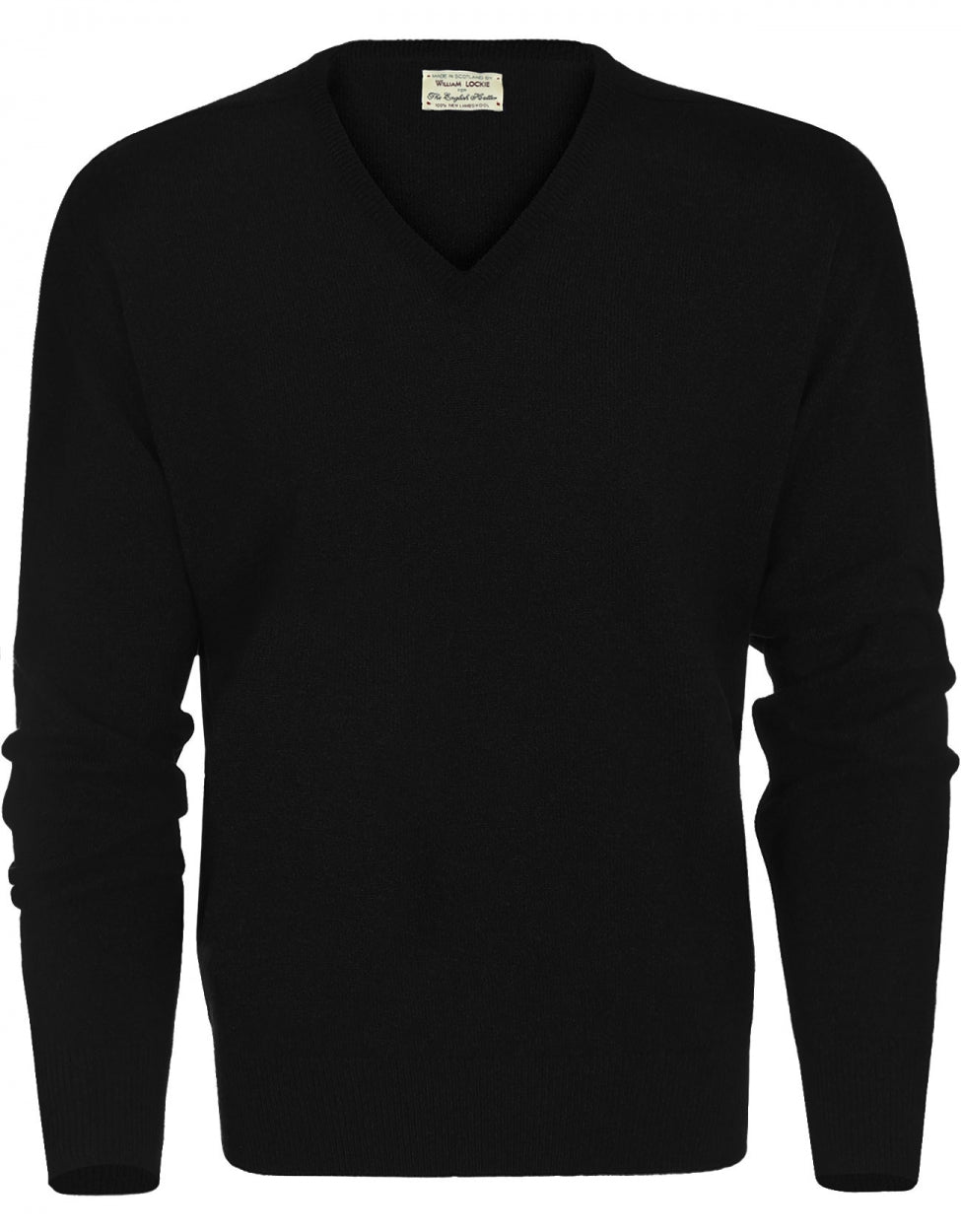 William Lockie V-Ausschnitt-Pullover aus Lammwolle | Schwarz