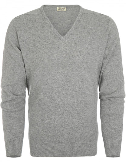 William Lockie V-Ausschnitt-Pullover aus Lammwolle | Flanell