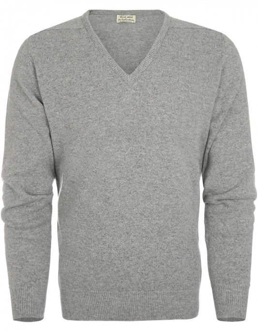 William Lockie V-Ausschnitt-Pullover aus Lammwolle | Flanell