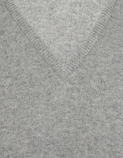 William Lockie V-Ausschnitt-Pullover aus Lammwolle | Flanell