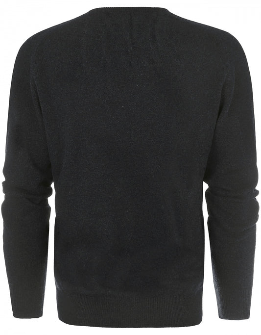 William Lockie V-Ausschnitt-Pullover aus Lammwolle | Anthrazit