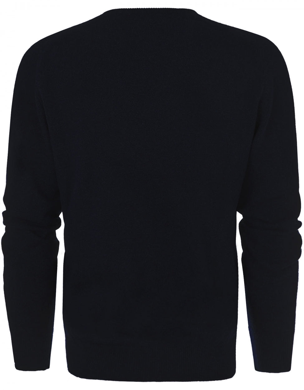 William Lockie V-Ausschnitt-Pullover aus Lammwolle | Marineblau