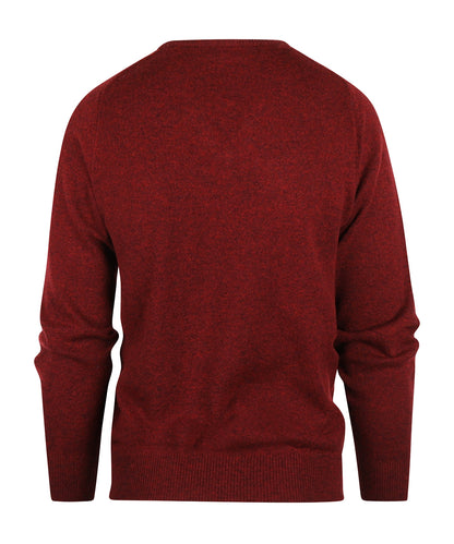 William Lockie V-Ausschnitt-Pullover aus Lammwolle | Roter Samt