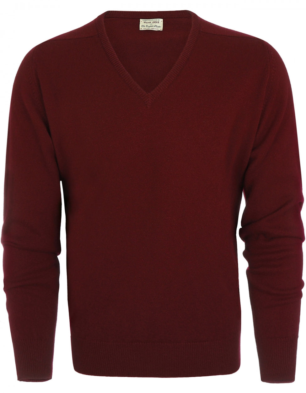 William Lockie V-Ausschnitt-Pullover aus Lammwolle | Bordeaux
