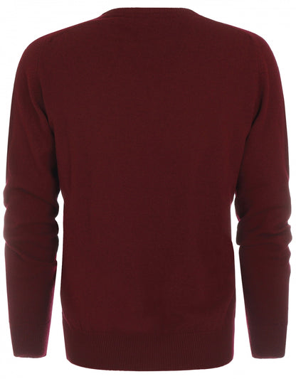 William Lockie V-Ausschnitt-Pullover aus Lammwolle | Bordeaux