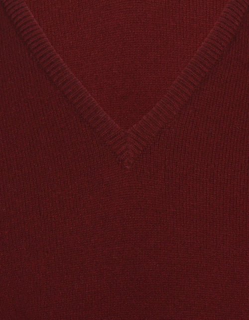 Pullover Lamswol v-hals | Bordeaux