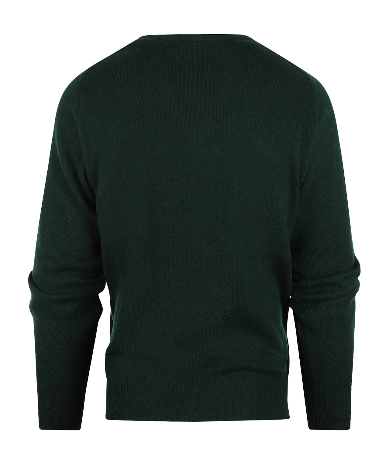 William Lockie V-Ausschnitt-Pullover aus Lammwolle | Tartangrün