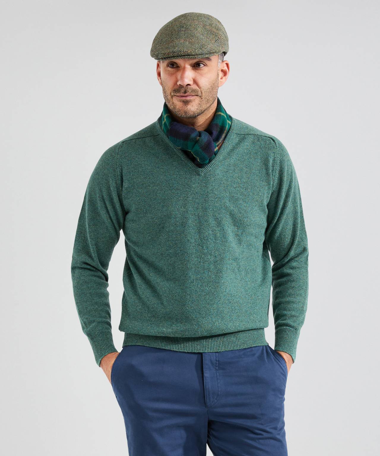 William Lockie V-Ausschnitt-Pullover aus Lammwolle | Moorland