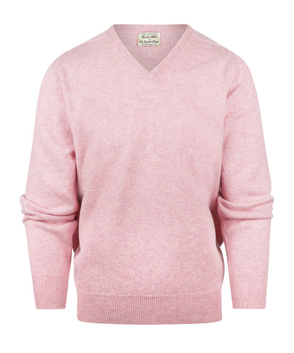 William Lockie V-Ausschnitt-Pullover aus Lammwolle | Rosa