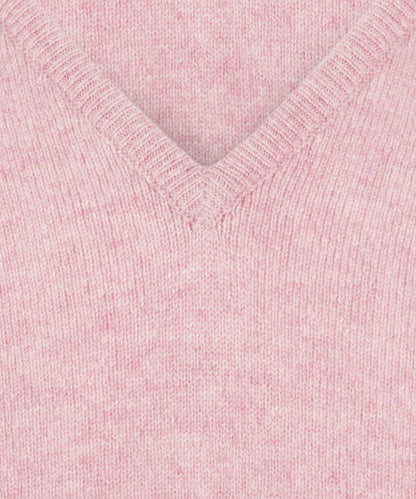 William Lockie V-Ausschnitt-Pullover aus Lammwolle | Rosa