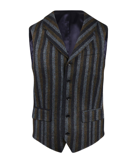 Gilet | Navy Bruin Streep